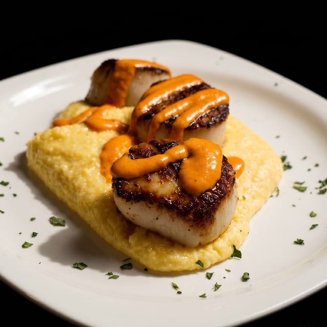 Scallops Con Polenta.