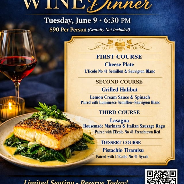 June In house Wine Dinner