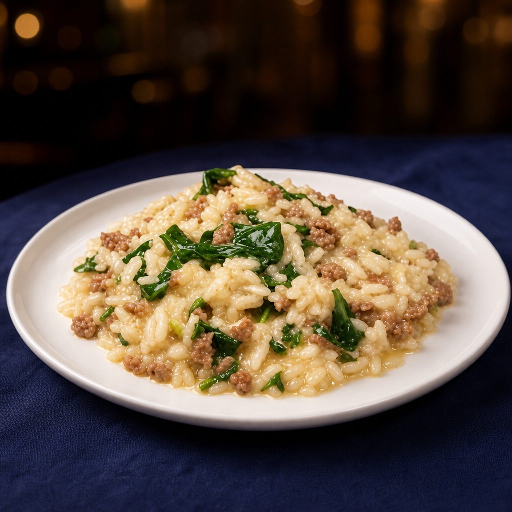 Sausage & Arugula Risotto.