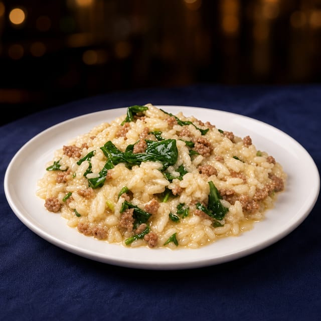 Sausage & Arugula Risotto.