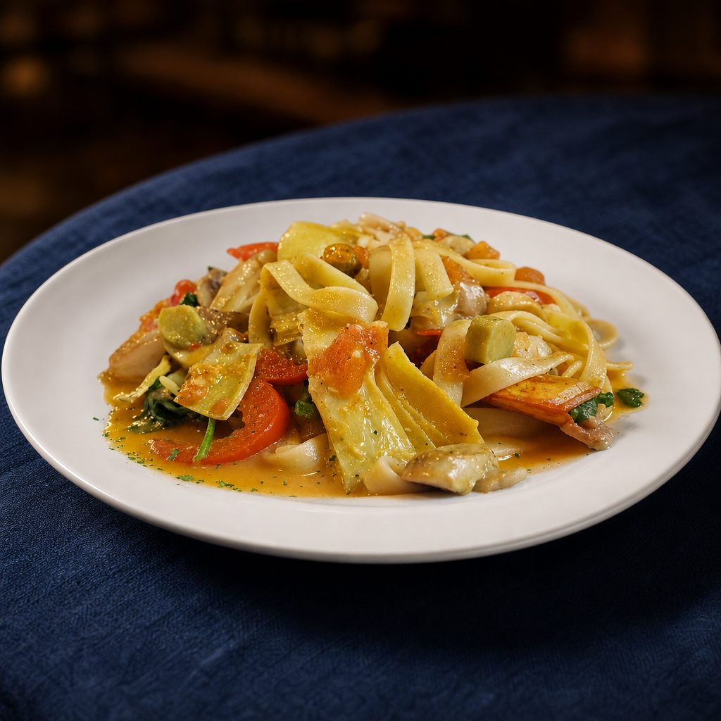 Fettuccine Con Vegetali.