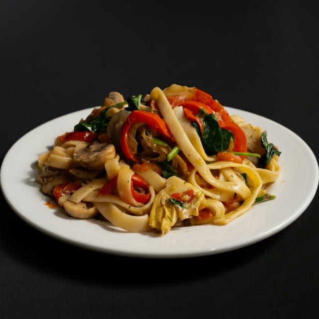 Fettuccine Con Vegetali.