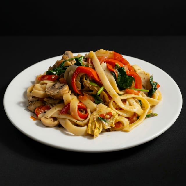 Fettuccine Con Vegetali.
